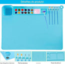 Kit Pintura - Tapete de Silicone + Pinceis + Limpador de Pinceis