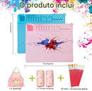 Kit Pintura - Tapete de Silicone + Pinceis + Limpador de Pinceis