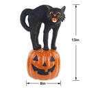 🎃 Decoração Blow Mold Gato Preto e Abóbora Jack-o'-Lantern – 33 cm