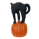 🎃 Decoração Blow Mold Gato Preto e Abóbora Jack-o'-Lantern – 33 cm