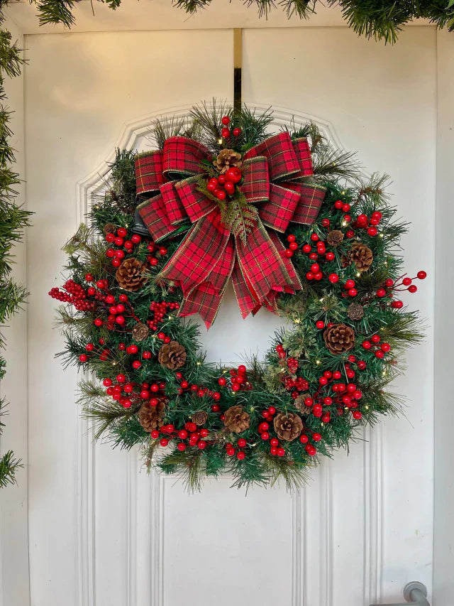 Guirlanda de Natal 60cm Farmhouse c/ led