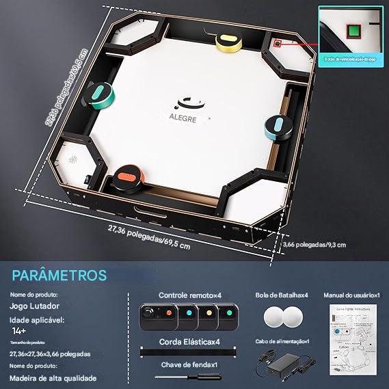 Jogo de Tabuleiro com Controles Remotos, Disco com Luz LED e Efeitos Sonoros - 4 Controles