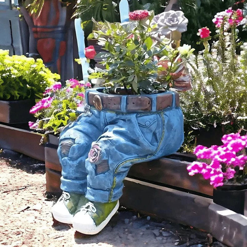 🌷Criativo Vaso de Flor 3D em Formato de Calça Jeans